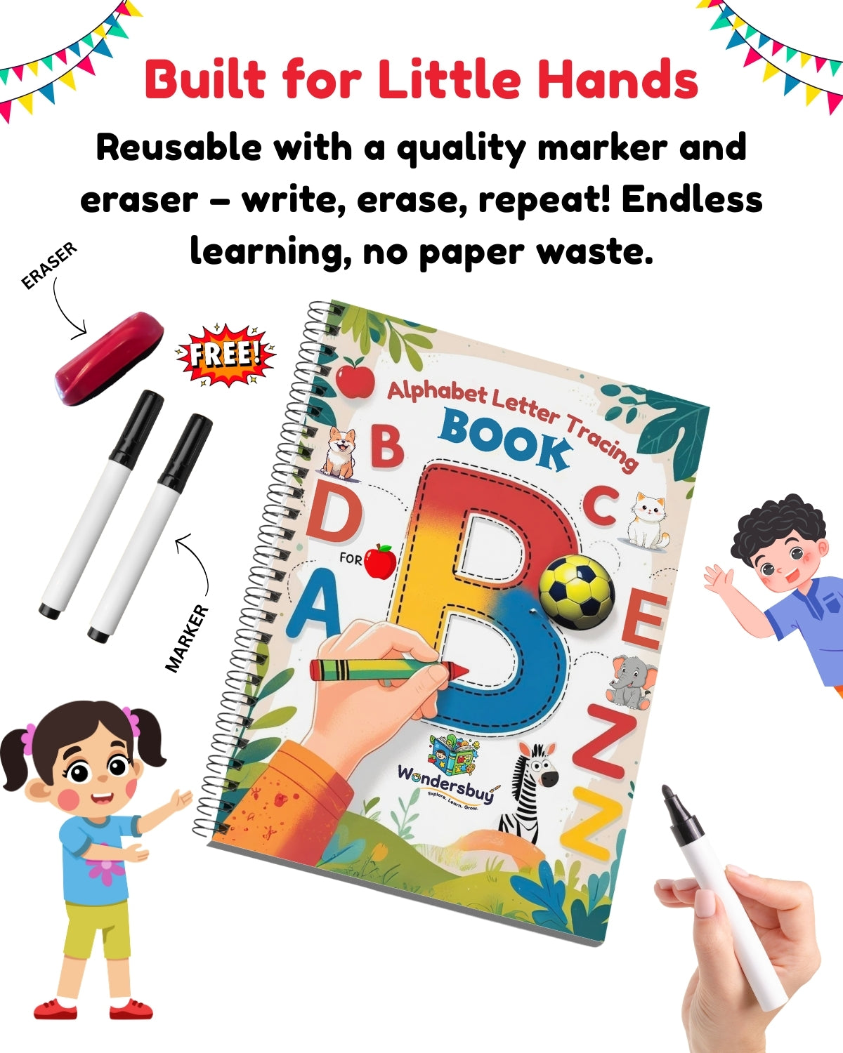Alphabet Letter Tracing Practice Book for Kids Ages 3–7 | A to Z Uppercase & Lowercase Writing Practice